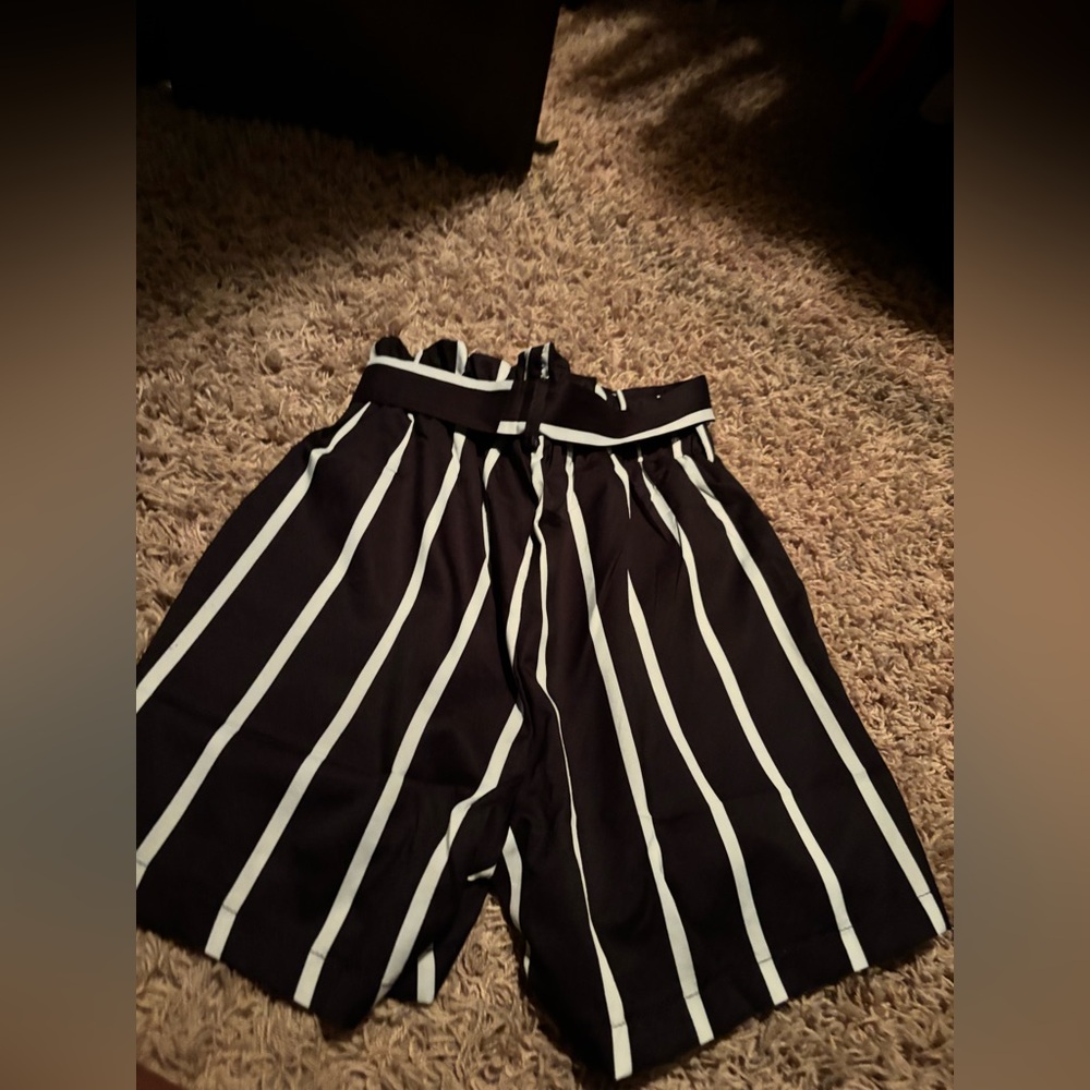Amazon Black and White Formal Bottoms with Vertical Stripes